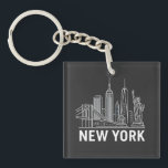 New York Skyline Keychain – Iconic City Landmark S<br><div class="desc">Carry a piece of the Big Apple with you everywhere! This New York skyline keychain features the iconic Empire State Building,  Brooklyn Bridge,  and Statue of Liberty in a stylish urban design. Perfect as a travel souvenir,  thoughtful gift,  or everyday accessory for New York lovers.</div>