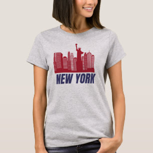 New York Skyline & Liberty Minimalist T-Shirt