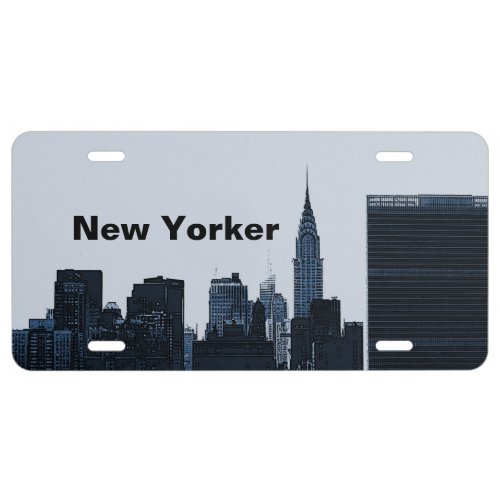 New York Skyline License Plate