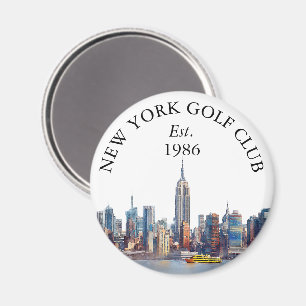 New York Skyline Personalized Golf Club Name Magnet