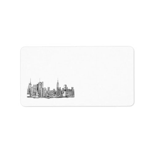 New York skyline personalized label