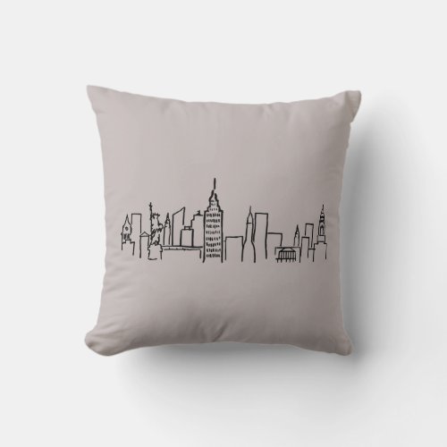 New York Skyline Pillow