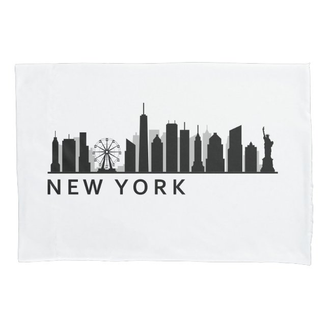 New York Skyline Pillow Case (Front)