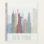 New York Skyline Planner<br><div class="desc">New York Skyline by Fab Funky. Features a collection of famous landmarks of New York City in muted colors.</div>