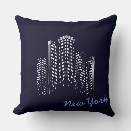 New York Skyline Polyester Pillow