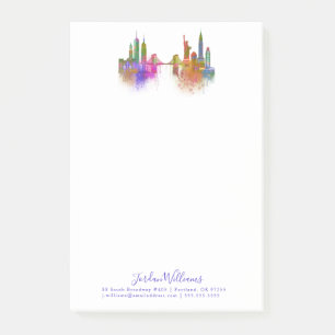 New York Skyline - Rainbow Post-it Notes