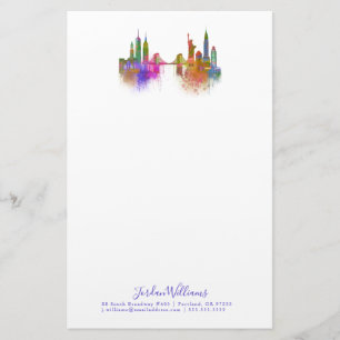 New York Skyline - Rainbow Stationery