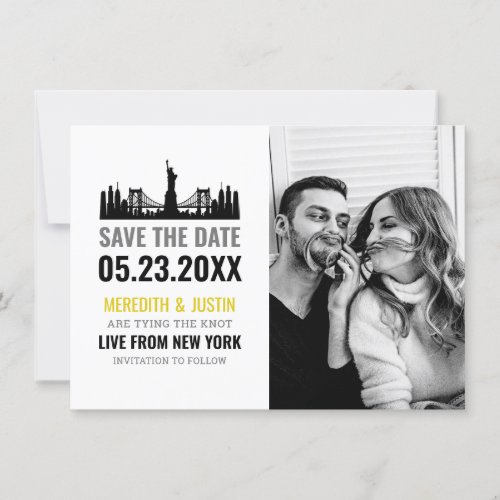 New York Skyline Save the Date Invitation