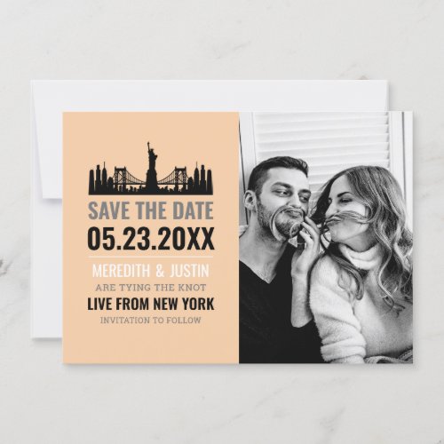 New York Skyline Save the Date Invitation