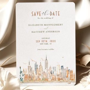 New York Skyline Save-the-Date Invitation