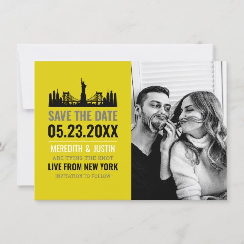 New York Skyline Save the Date Invitation