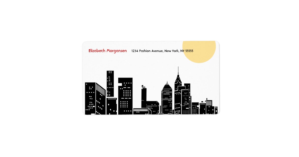 New York Skyline Silhouette Label Zazzle Com