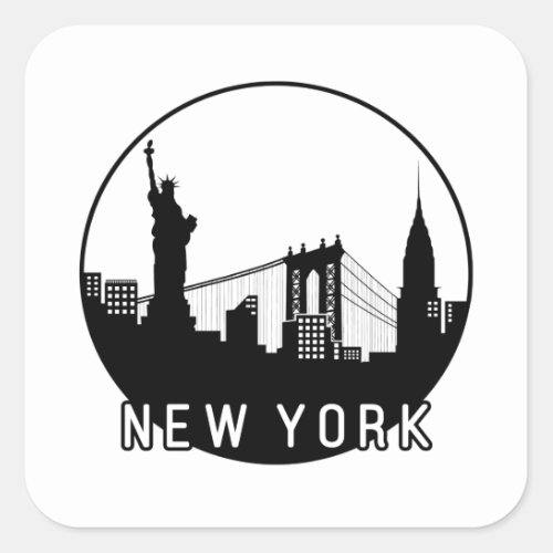 New York Skyline Square Sticker