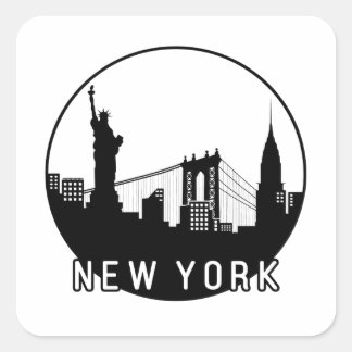 New York Skyline Square Sticker
