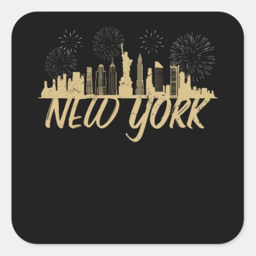 New York skyline Square Sticker