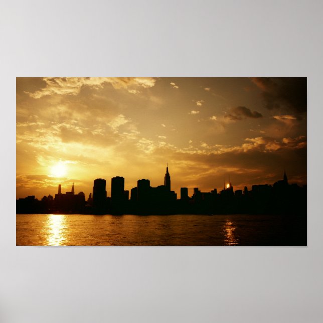 New York Skyline Sunset Poster (Front)