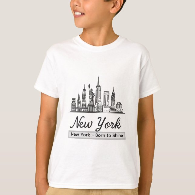 New York Skyline T-Shirt – Statue of Liberty Tee (Front)