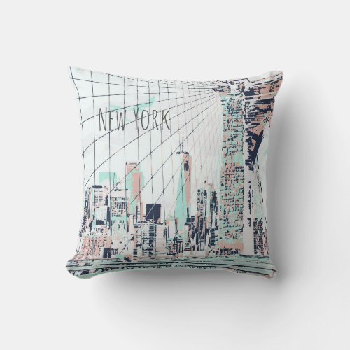 New York Skyline throw pillow