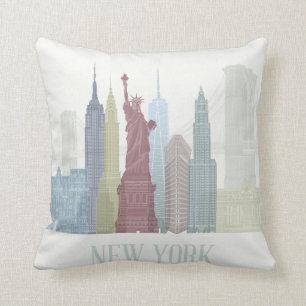 New York Skyline Throw Pillow