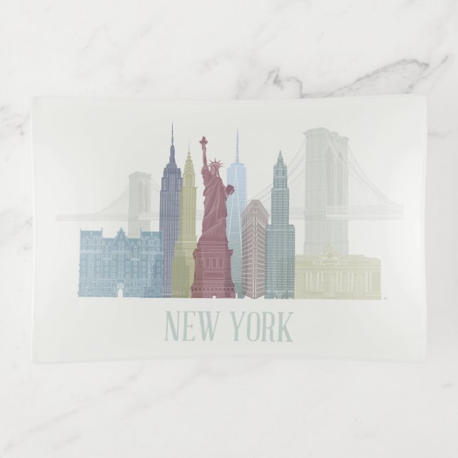 New York Skyline Trinket Tray (Front)