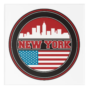 New York Skyline United States Flag Acrylic Print