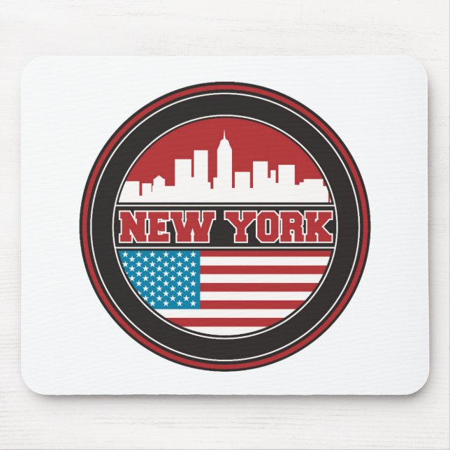 New York Skyline | United States Flag Mouse Pad (Front)
