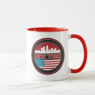 New York Skyline   United States Flag Mug