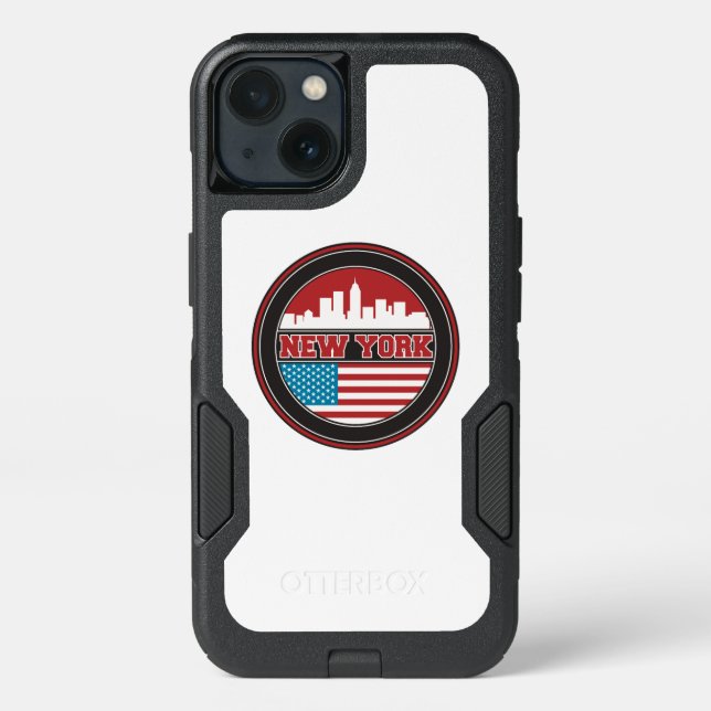 New York Skyline | United States Flag Otterbox iPhone Case (Back)