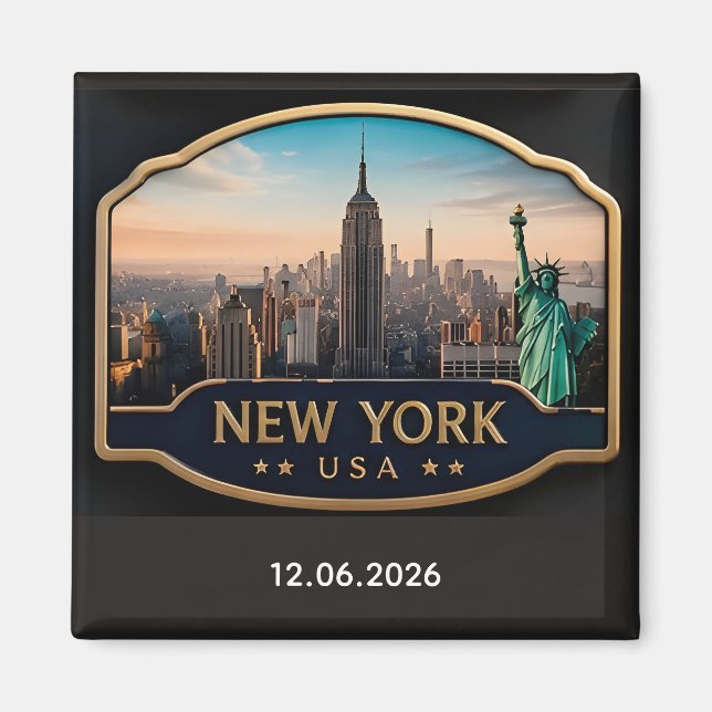 🧲 New York Skyline Vacation Memory From NYC 🗽 Magnet (Front)
