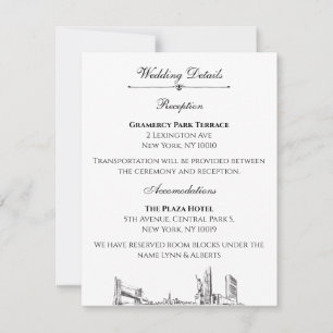 New York Skyline Wedding Details For Invitation
