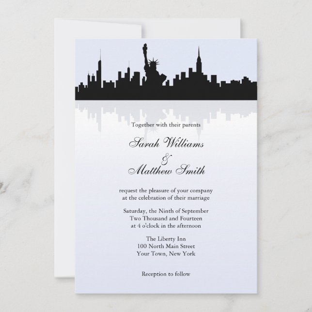 New York Skyline Wedding Invitations (Front)