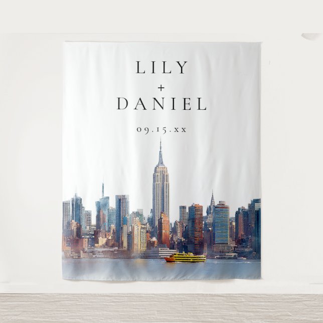 New York Skyline Wedding Photo Backdrop (Front)