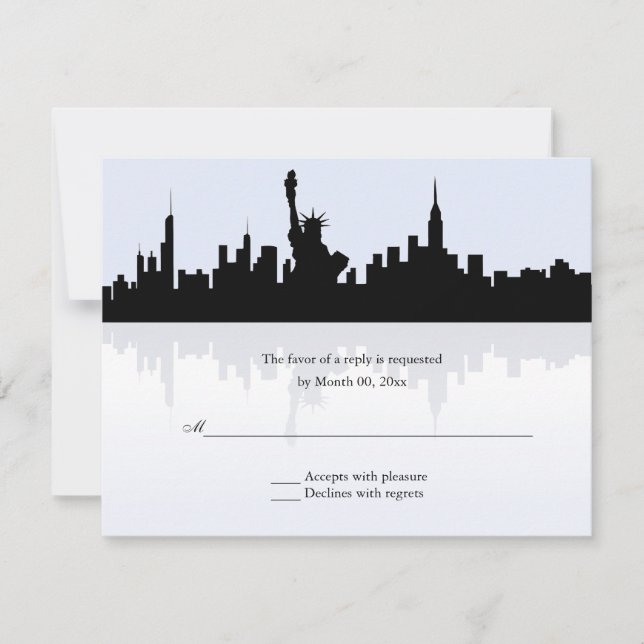 New York Skyline Wedding RSVP (Front)