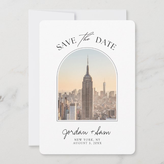 New York Skyline Wedding Save the Date Invitation (Front)