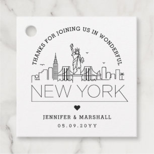 New York Skyline Wedding Welcome Favor Tags
