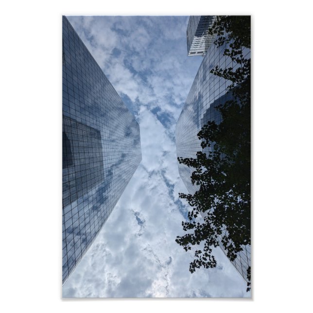 New York Skyscrapers with clouds artistic photo Print (Front)