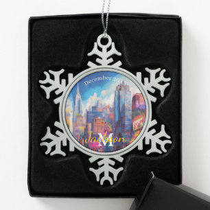 New York Snowflake Pewter Christmas ornament