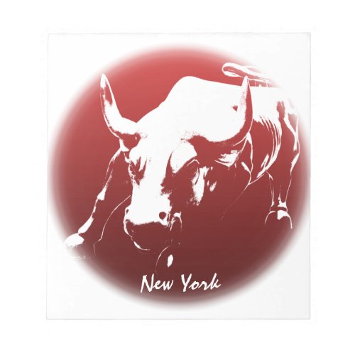 New York Souvenir Notepad Cool Bull Statue Notepad