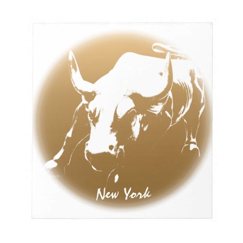 New York Souvenir Notepad Cool Bull Statue Notepad