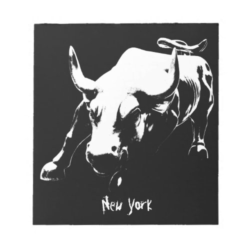 New York Souvenir Notepad Cool Bull Statue Notepad