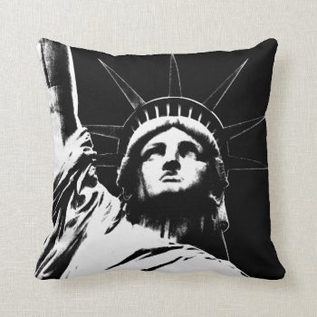 New York Souvenir Ny Statue Of Liberty Pillow by artist_kim_hunter at Zazzle