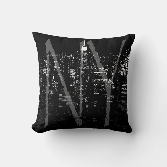 New York Souvenir Pillow NY Cityscape Pillow (Front)