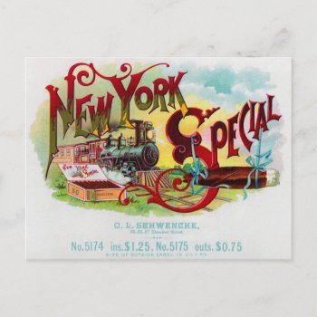 New York Special Vintage Cigar Label Postcard by ArchiveAmericana at Zazzle