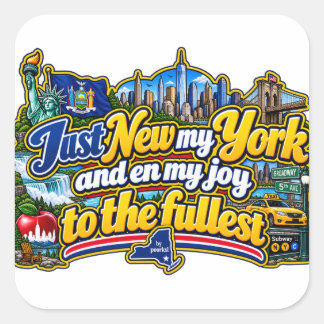 New York square sticker