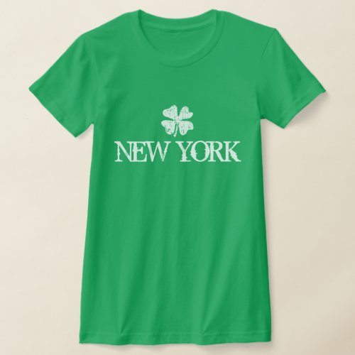 New York St Patricks Day shirt with shamrock logo