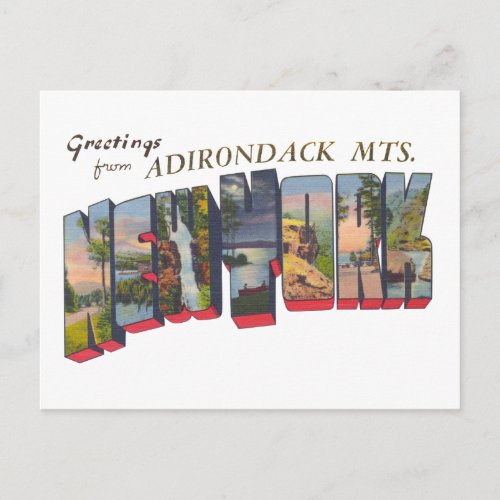 New York State Adirondack Mts Postcard