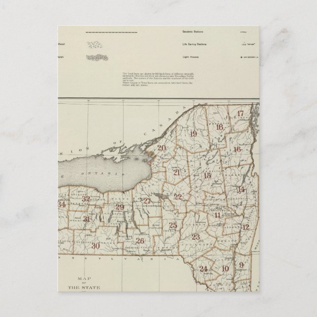 New York state atlas Postcard (Front)