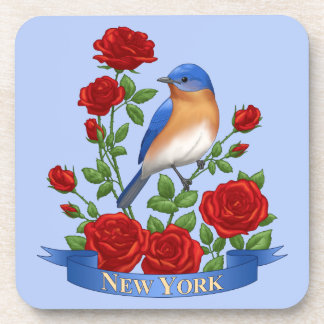 New York State Bird and Flower Beverage Coaster