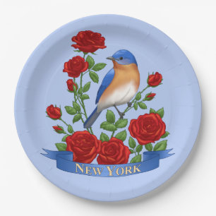 New York State Bird and Flower Paper Plates