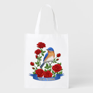 New York State Bird and Flower Reusable Grocery Bag